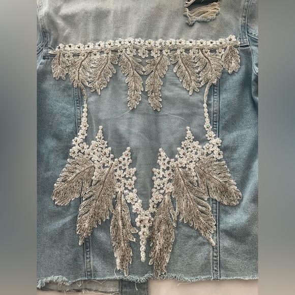 Original Whitney Embellished Denim Jacket Small - Picture 7 of 11